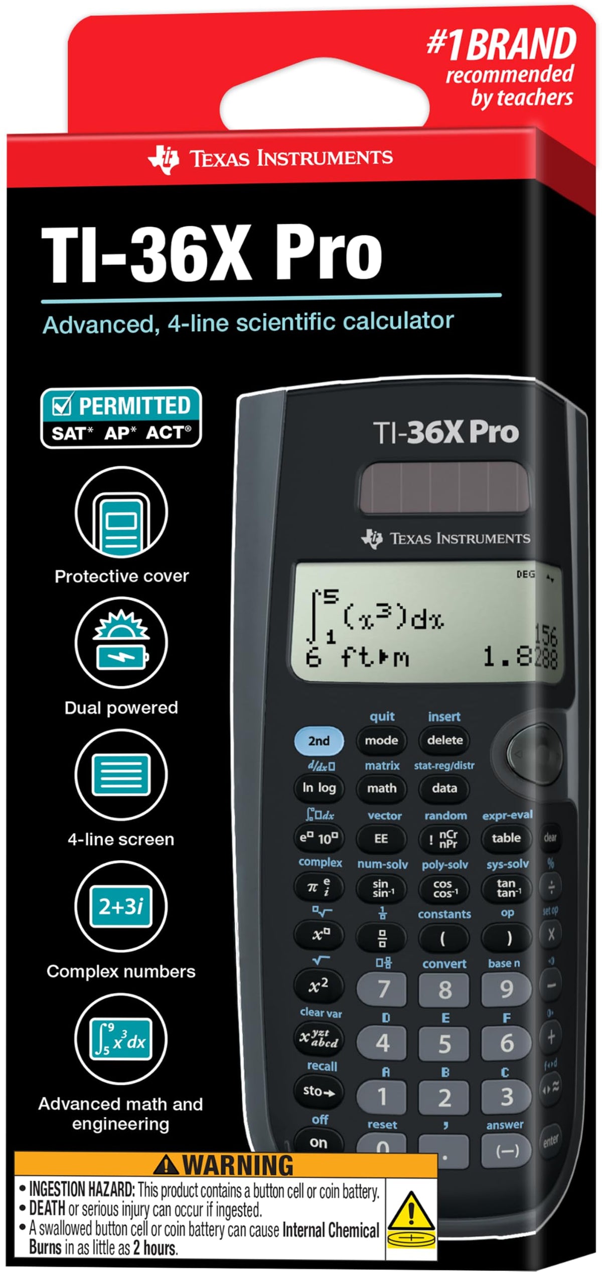 Texas Instruments TI-36X Pro Scientific Calculator, Black
