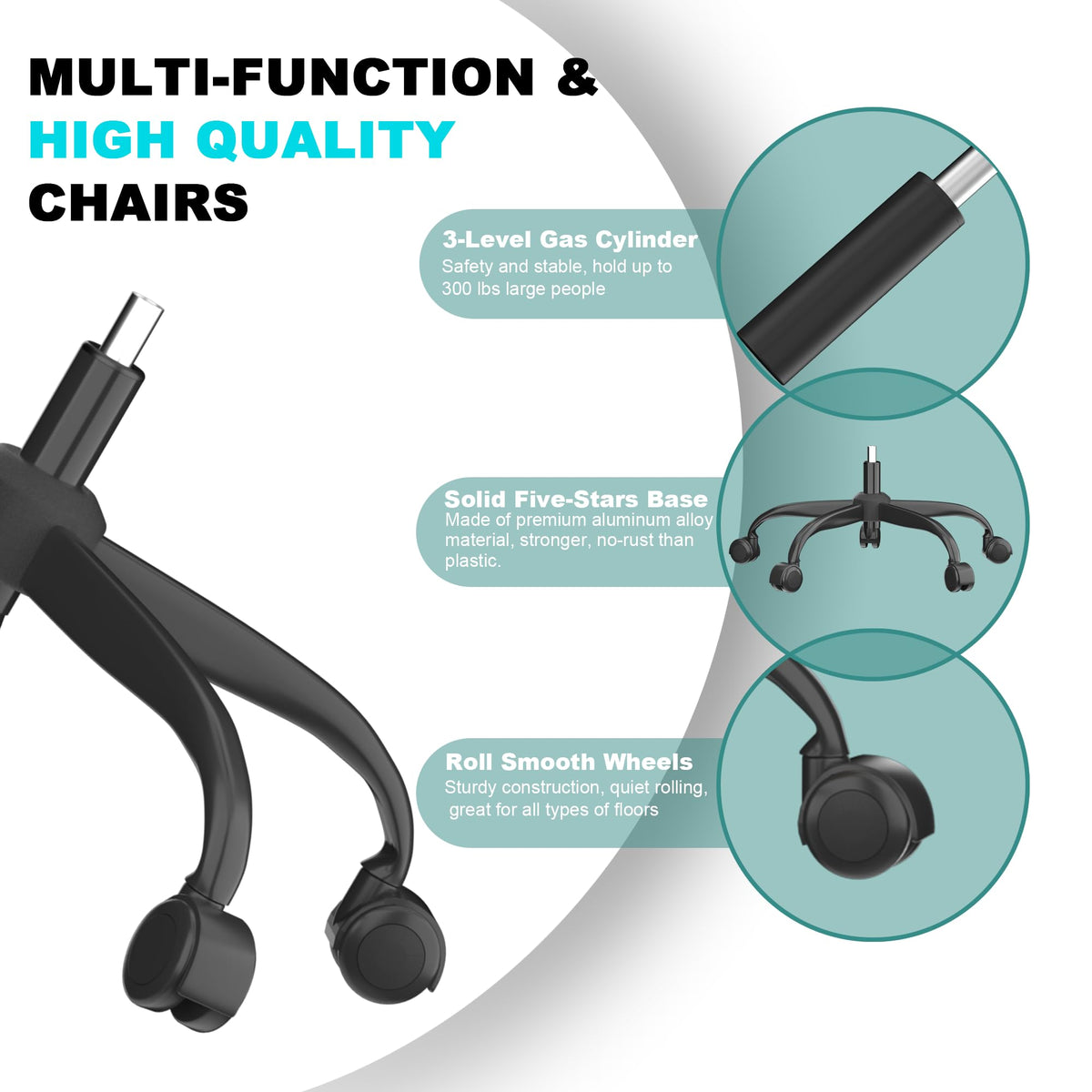 Mimoglad High Back Ergonomic Office Chair, Black