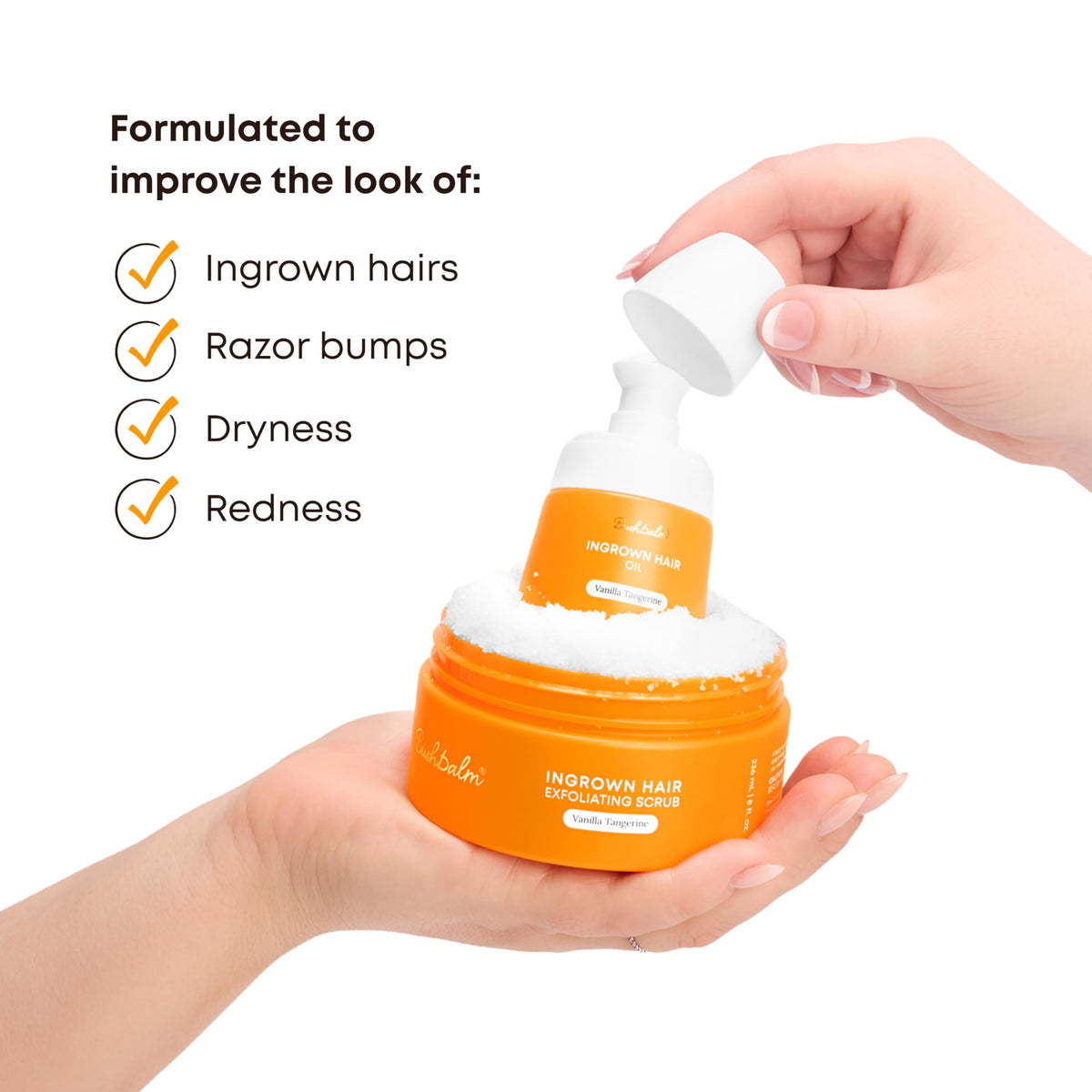 Bushbalm Ingrown Hair 2-Step Routine, Vanilla Tangerine