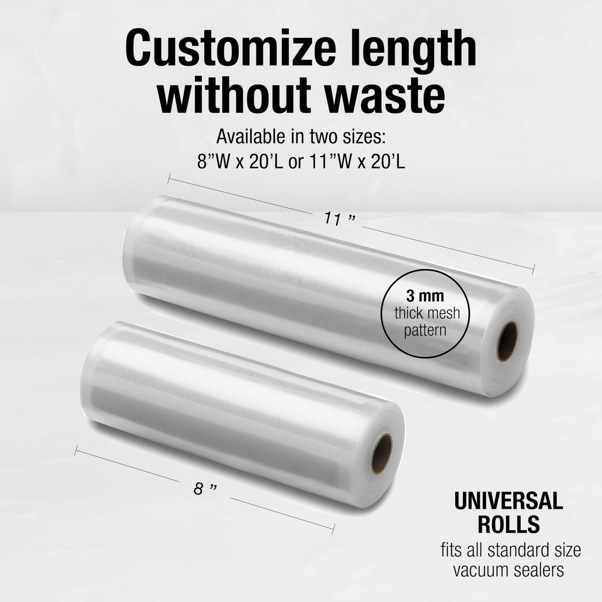 Cuisinart Universal Vacuum Sealer Bags, 2-Pack, 8" x 20ft., VSB-82C