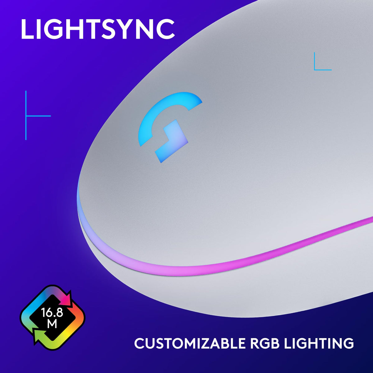 Logitech G203 Wired Gaming Mouse, White