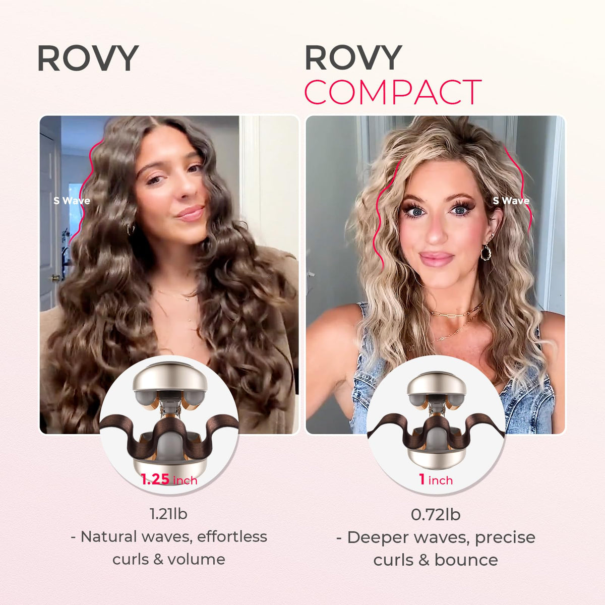 TYMO ROVY 3-Barrel Ionic Hair Waver, 1 in, Elegant Gold