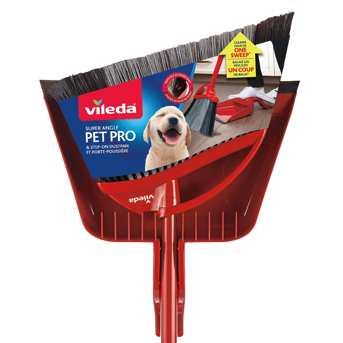 Vileda Pet Pro Broom with Step-On Dustpan