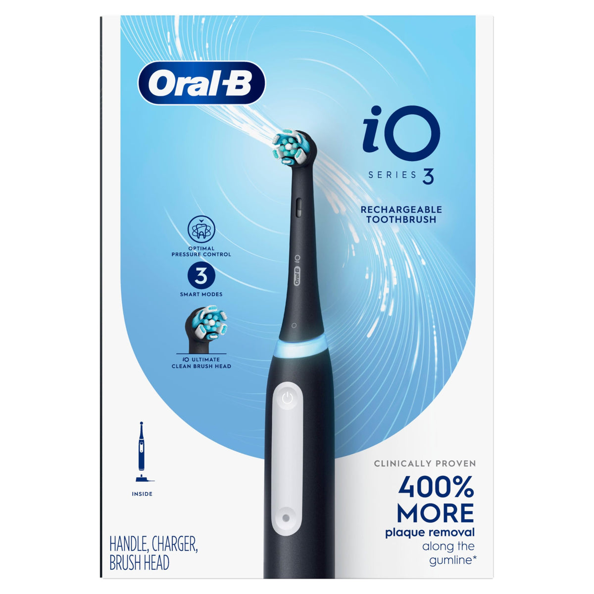 Oral-B iO3 Electric Toothbrush with Charger, Black