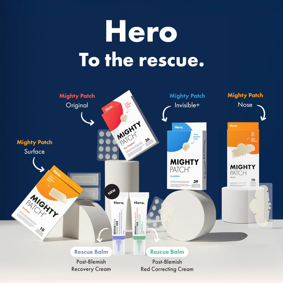 Hero Cosmetics Mighty Patch Original Hydrocolloid Patches, 36 Count