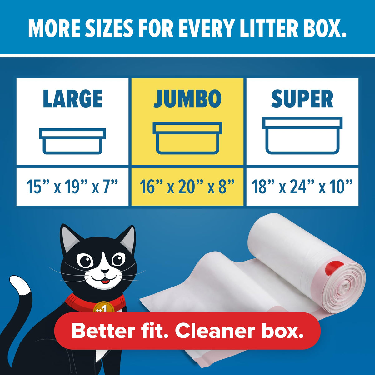 Jonny Cat Heavy Duty Litter Box Liners, Jumbo, 15 Count