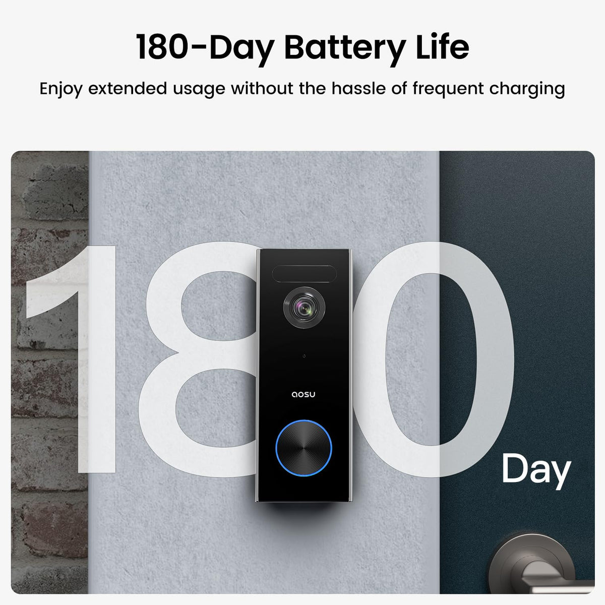 AOSU 2K Wireless Battery Video Doorbell with Chime
