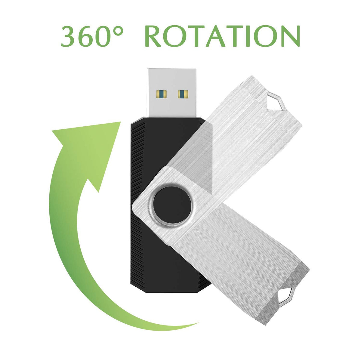 16 GB USB 2.0 Flash Drives, Black (3 Pack)