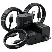 DGVERS 45W USB C Fast Charger for Samsung, 10FT Cable, 3 Pack