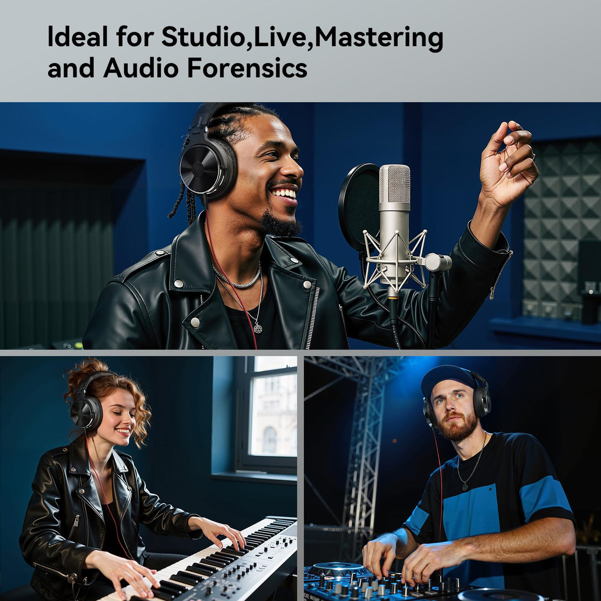 OneOdio Pro-10 Over-Ear Wired Studio Headphones, Black