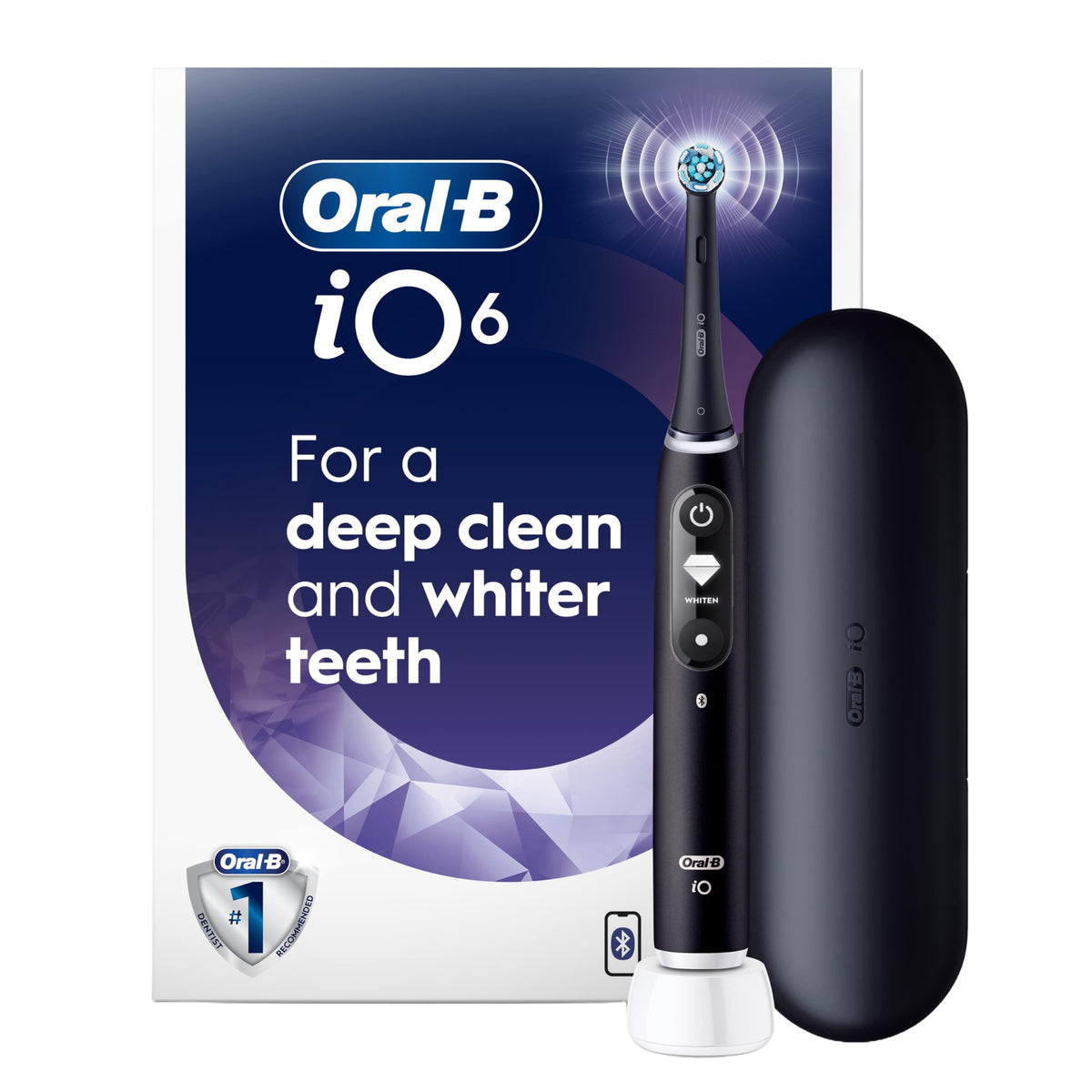 Oral-B iO6 Electric Toothbrush, Black Lava, with Travel Case