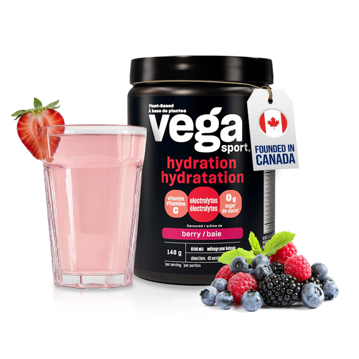 Vega Sport Electrolyte Powder, Sugar-Free Berry, 40 Servings, 148 g