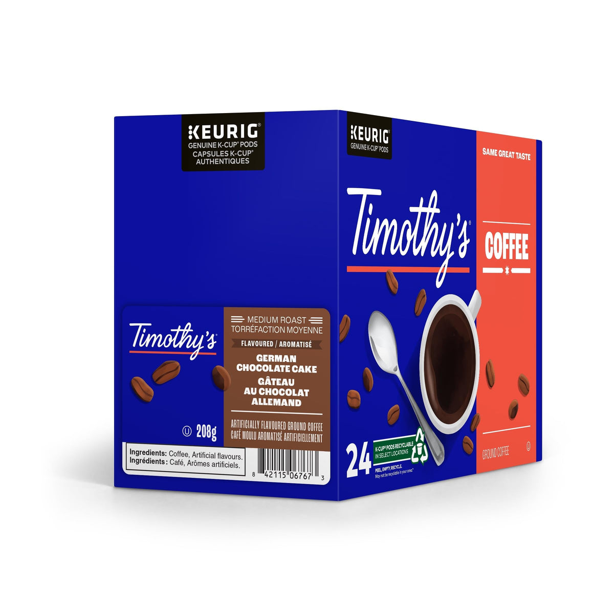 Timothy's German Chocolate K-Cup Coffee Pods, 24 Count