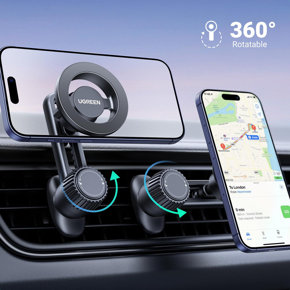 UGREEN MagSafe Car Phone Mount, Not Blocking Air Vent