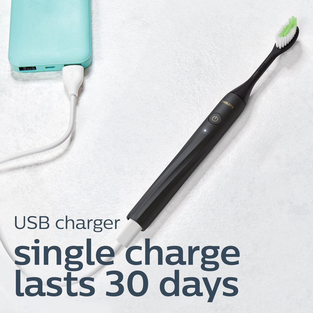 Philips One by Sonicare Battery Toothbrush, 1 Brush Head, Black
