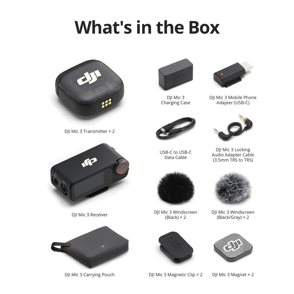 DJI Mic 3 Wireless Microphone (2 TX + 1 RX + Charging Case)