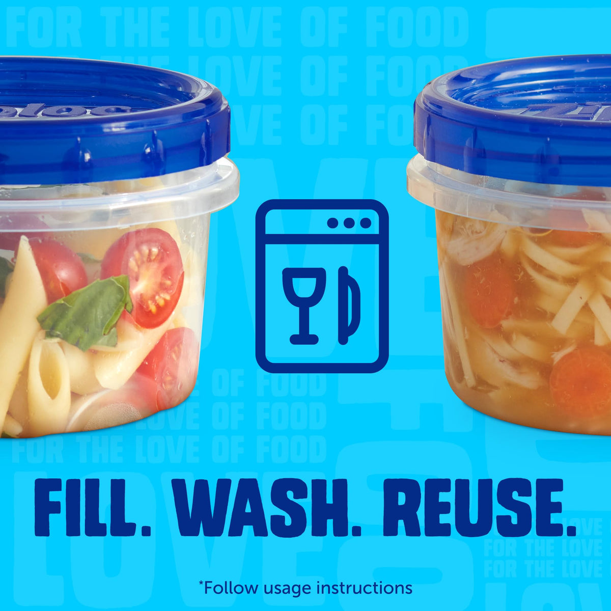 Ziploc Twist N Loc Reusable Containers, 2 Cup, 9 Containers