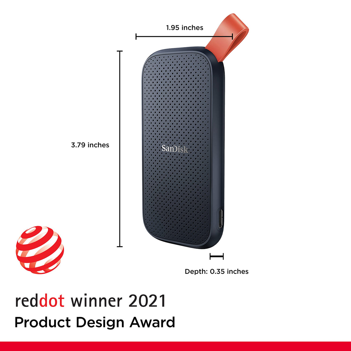 SanDisk Portable SSD, 1TB, USB-C, SDSSDE30-1T00-G26