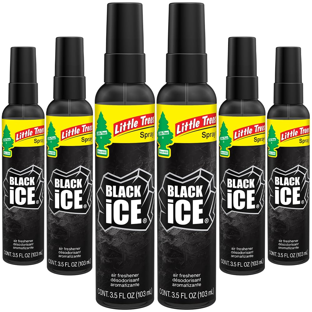 Little Trees Car Air Freshener, Black Ice, 6 Pack