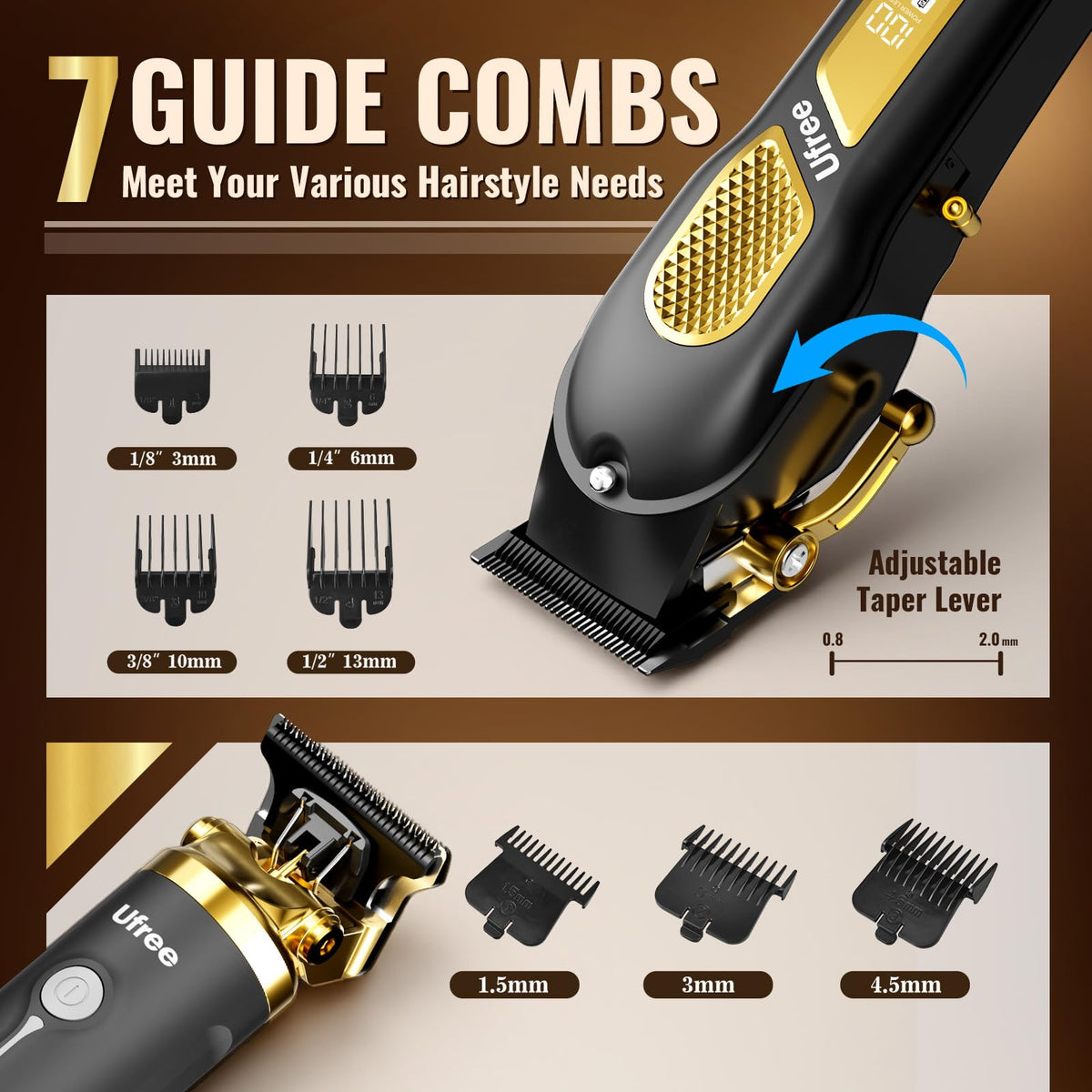 Ufree Cordless Hair Clippers and Trimmers Grooming Kit for Men