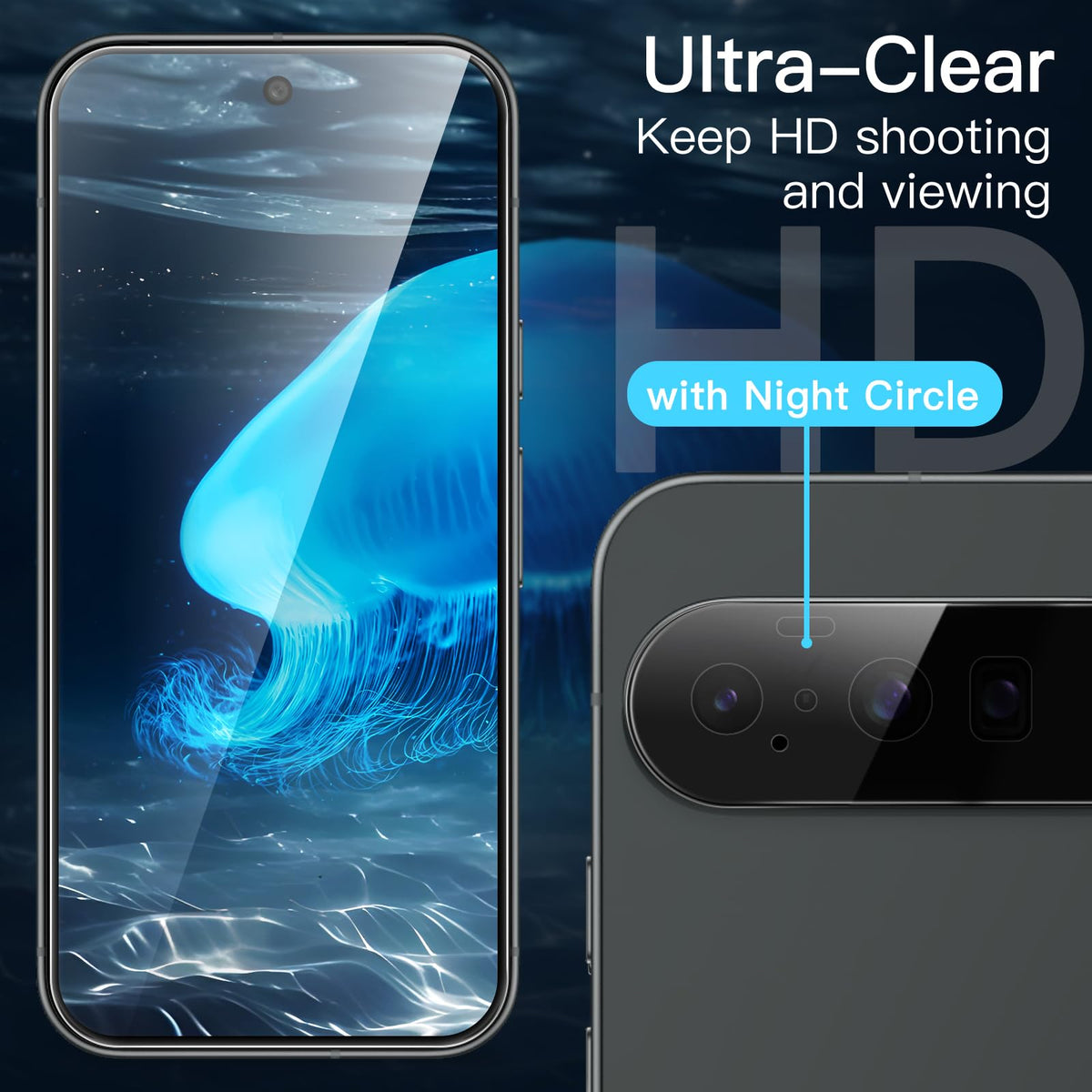 JETech Tempered Glass Screen Protector for Google Pixel 10, 2 Pack