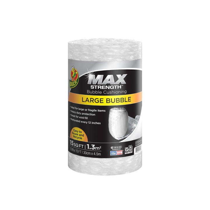 Duck Brand Bubble Wrap Roll, 12 in x 15 ft