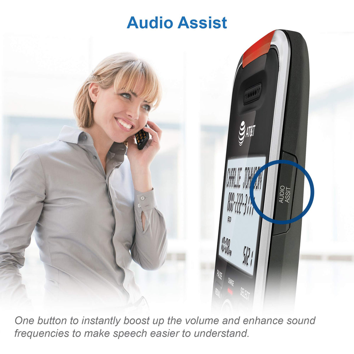 AT&T BL102-2 DECT 6.0 2-Handset Cordless Phone, Silver/Black