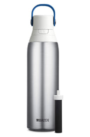 Brita Insulated Stainless Steel Filtering Water Bottle, 26 oz, Silver