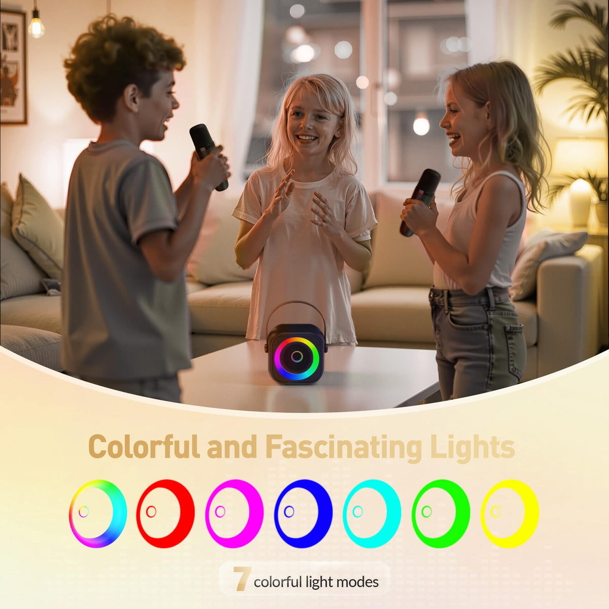 BEILIHART Mini Karaoke Machine with 2 Wireless Microphones