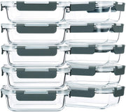 MCIRCO 10-Pack Glass Meal Prep Containers with Lids, 22 oz