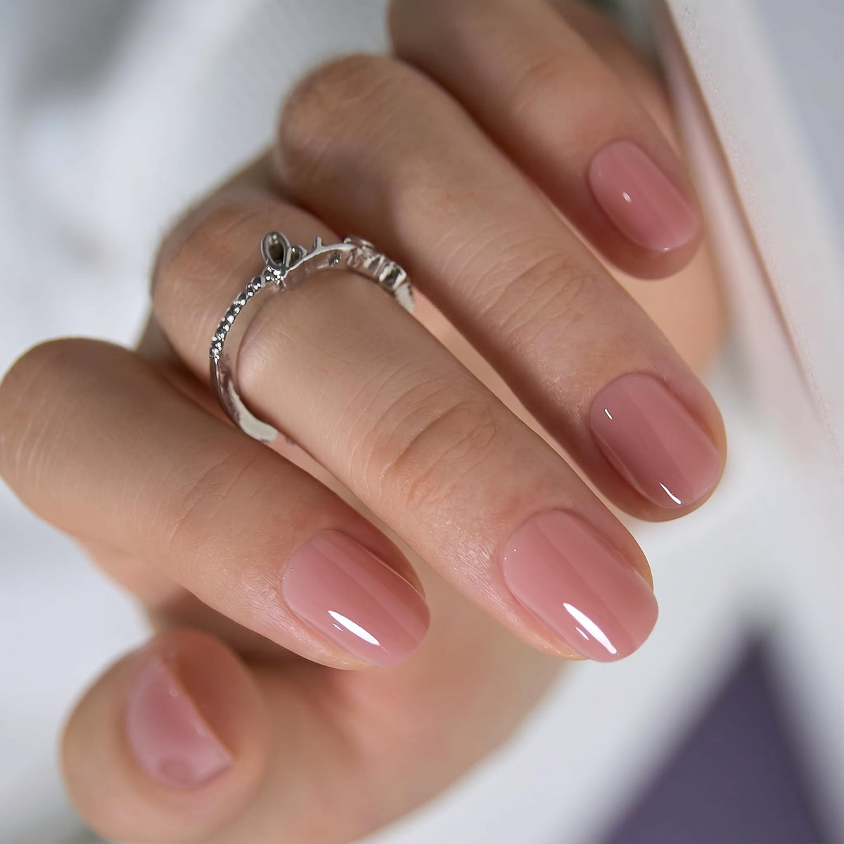 CurvLife Soft Gel Press on Nails for Women, Honey Peach Pink, 30 Pcs