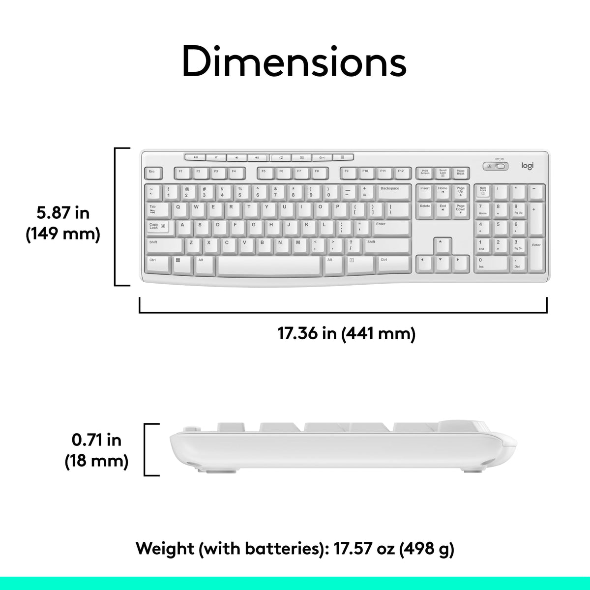 Logitech MK270 Wireless Keyboard and Mouse Combo, Off White