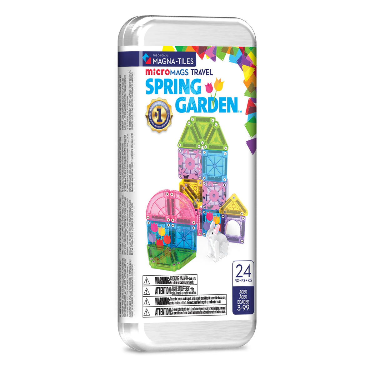 Magna-Tiles microMAGS Spring Garden Travel Set, 24 Pieces