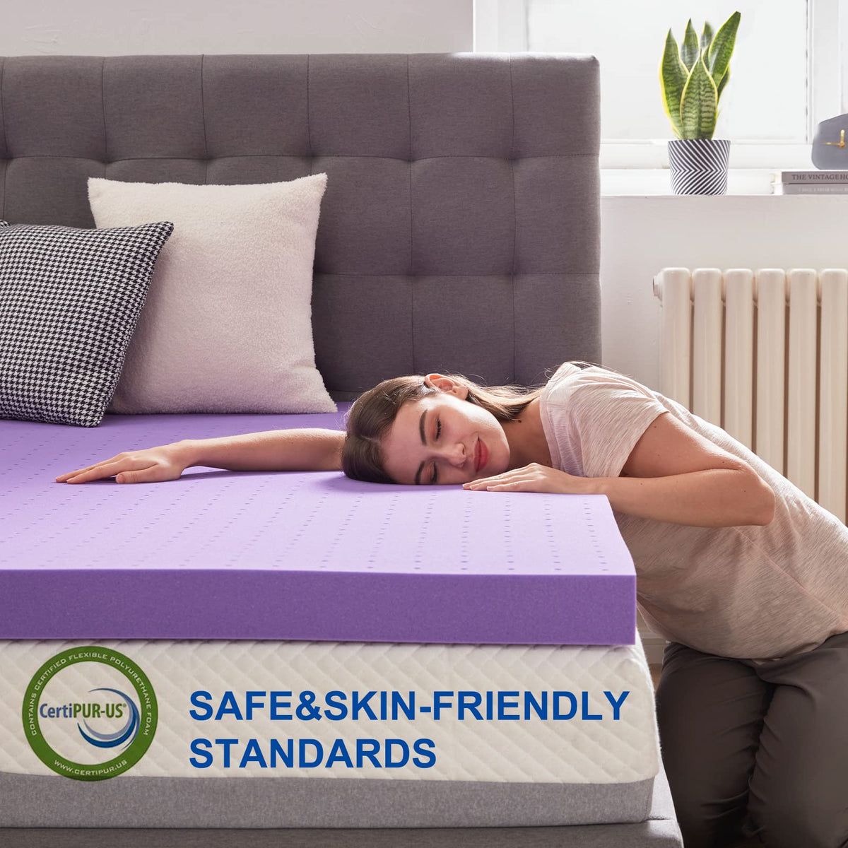 SINWEEK 2" Gel Memory Foam Mattress Topper, Twin