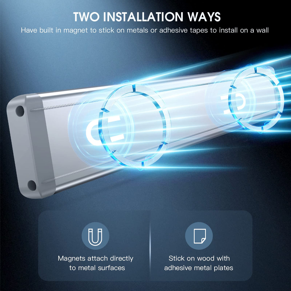 MCGOR 10-Inch Motion Sensor Under Cabinet Lights, 2-Pack, Warm White