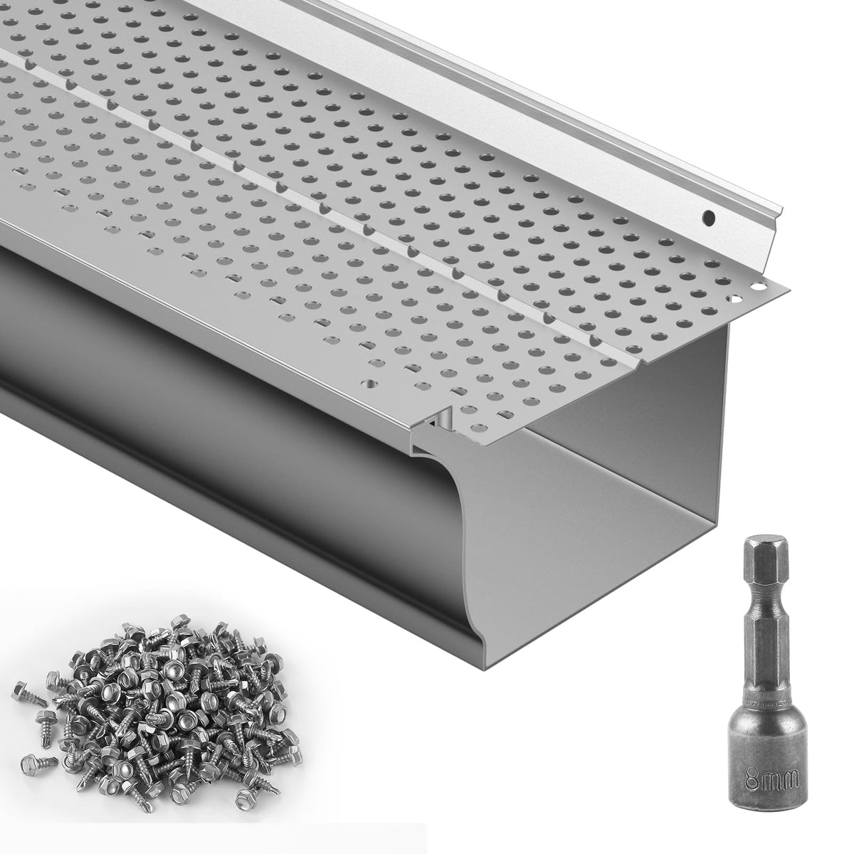 VEVOR Aluminum Leaf Filter Gutter Guard, 5 inch, 13 PCS, 52 ft