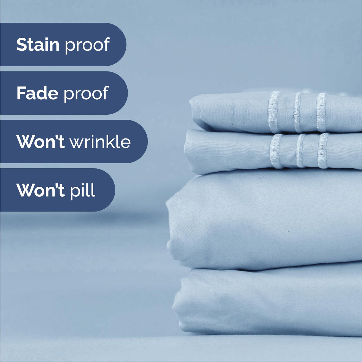 CGK Unlimited Brushed Microfibre Sheet Set, Queen, Sky Blue