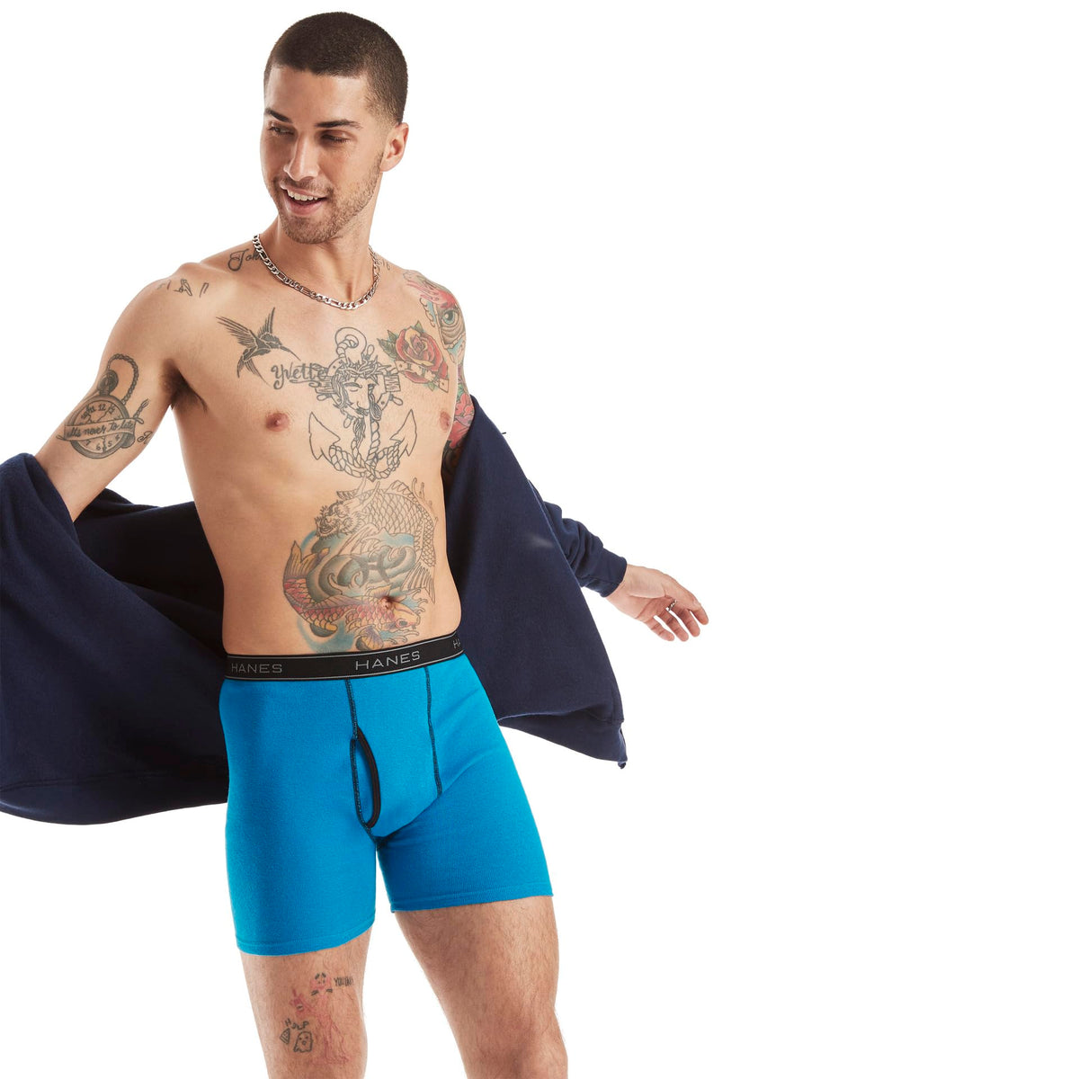 Hanes Men's FreshIQ Ringer Boxer Brief, 4 Pack, Assorted, Medium