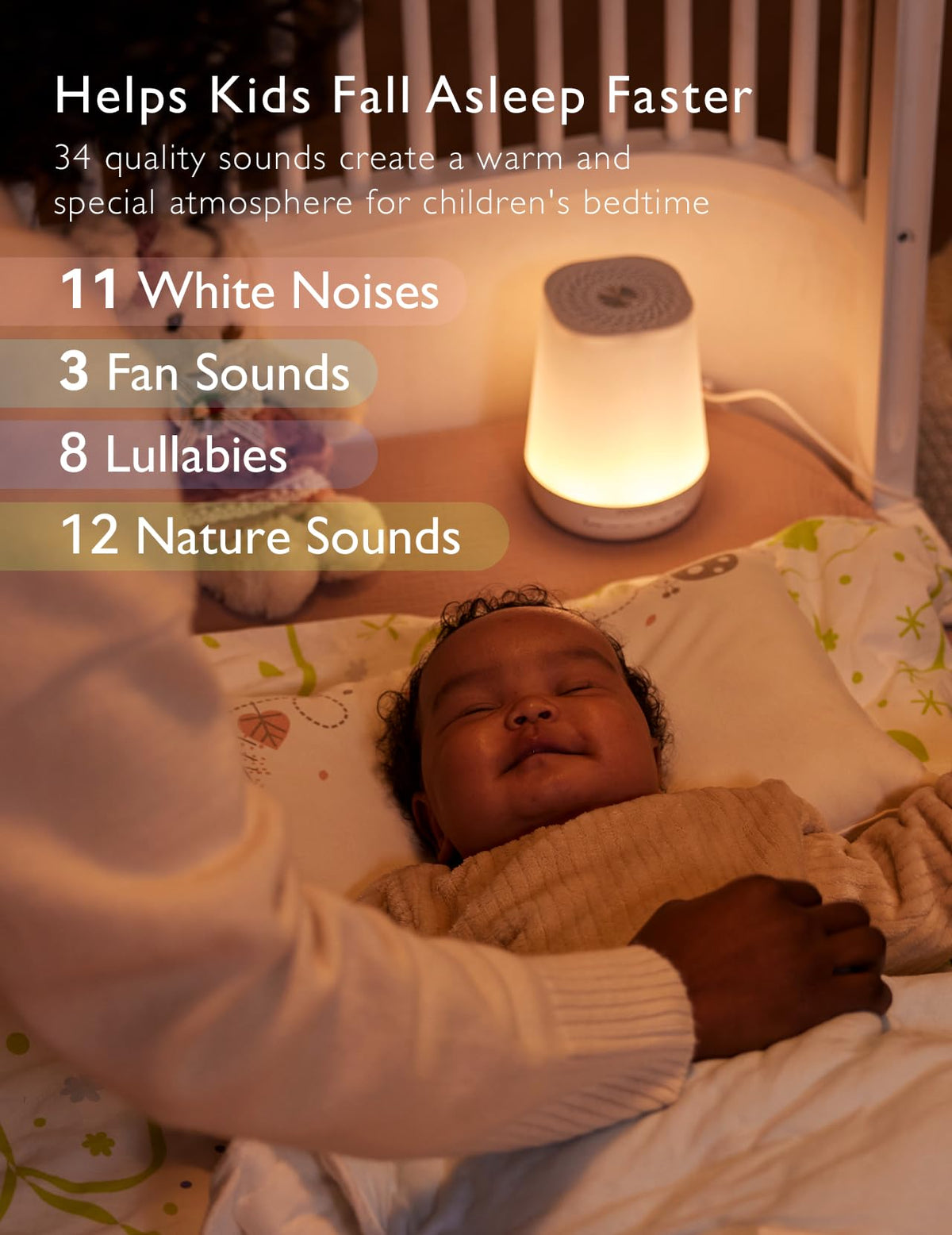 Momcozy Baby Sound Machine with Night Light, Blue