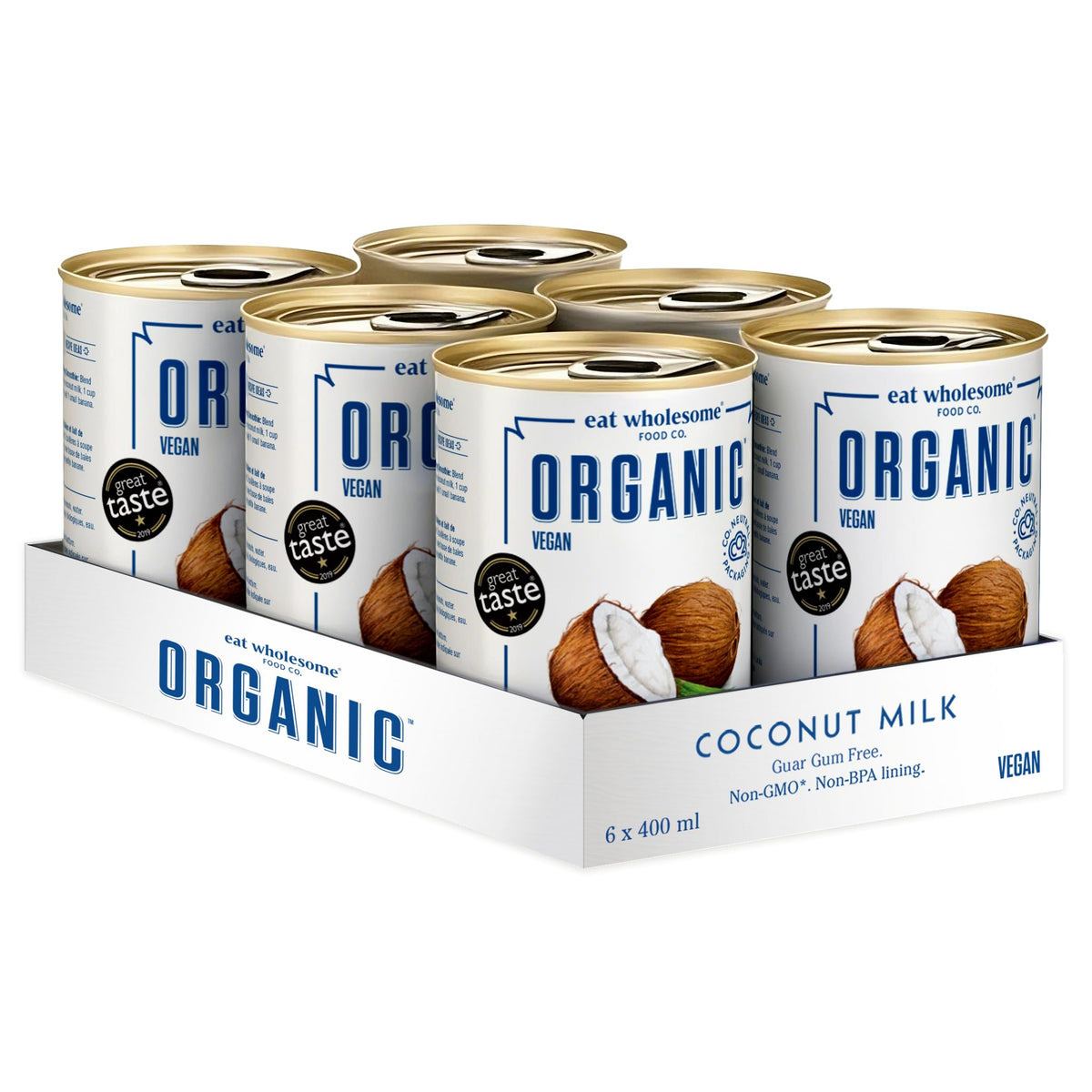 Eat Wholesome Organic Coconut Milk, No Guar Gum, 400mL, 6 Pack