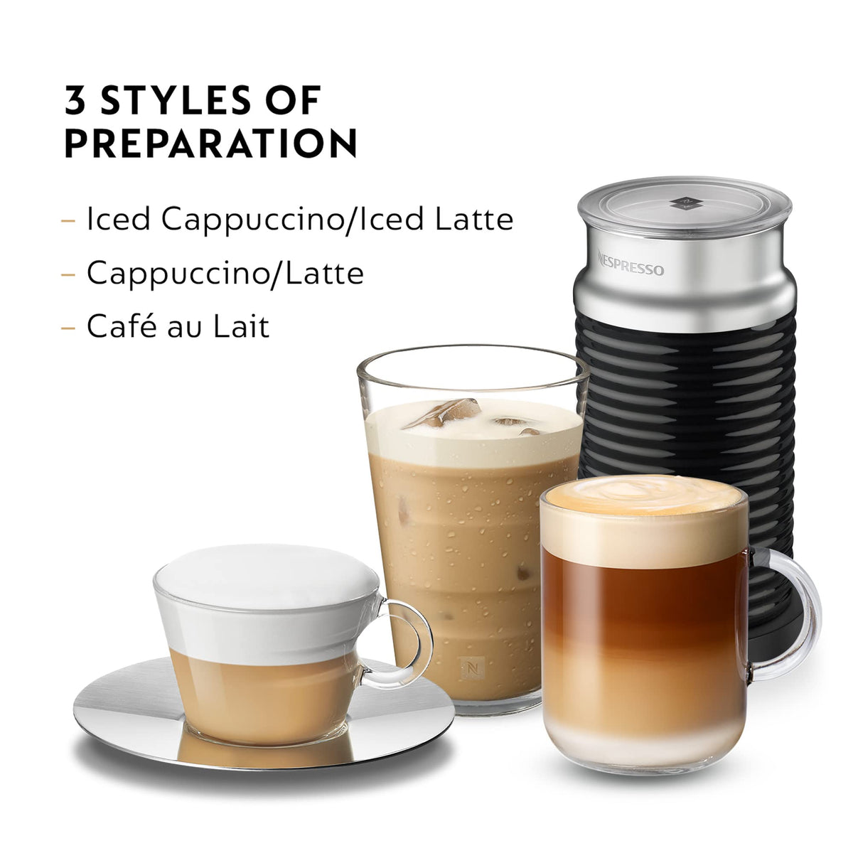 Nespresso Aeroccino 3 Milk Frother, Black