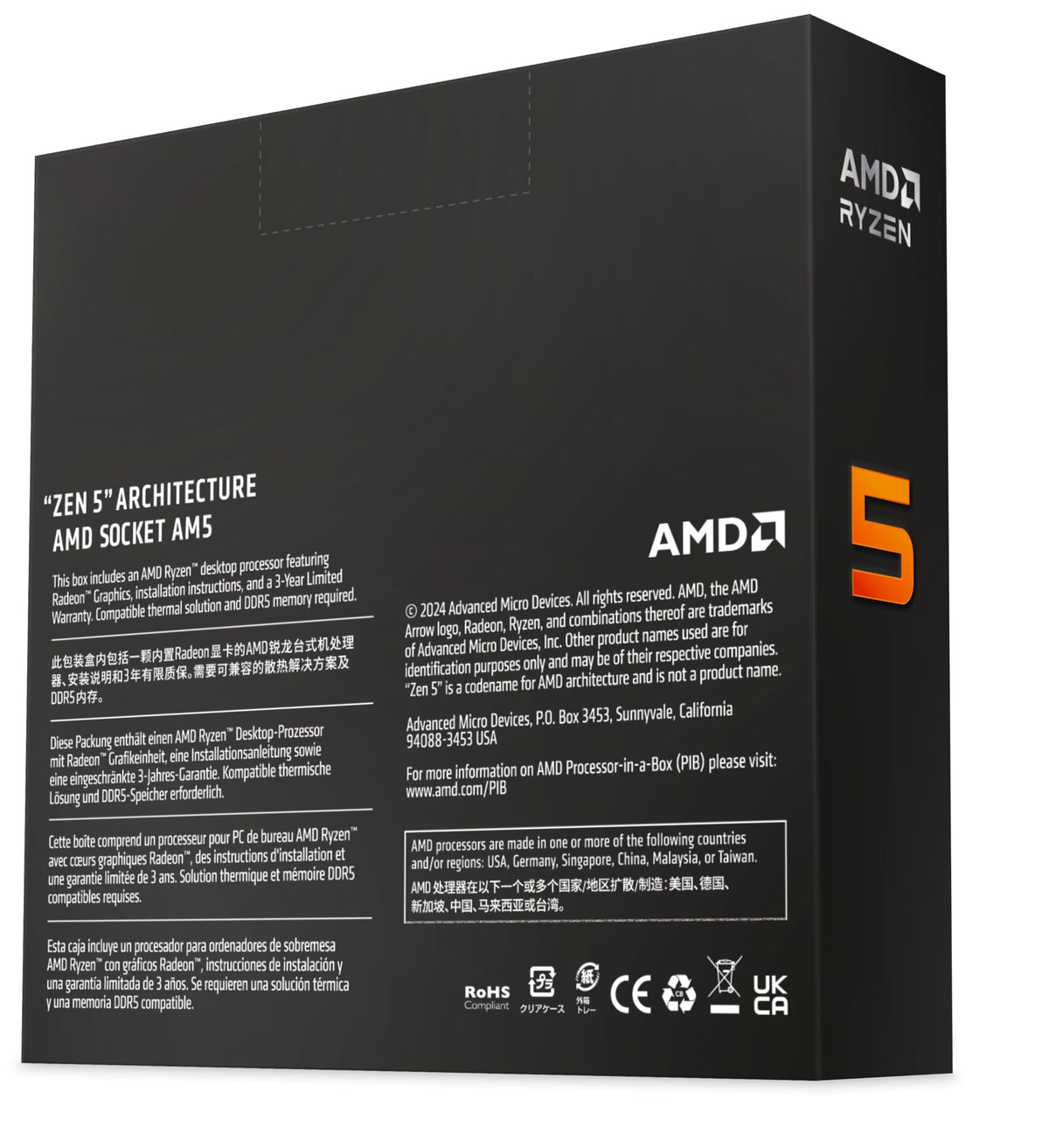 AMD Ryzen 5 9600X 6-Core, 12-Thread Unlocked Desktop Processor