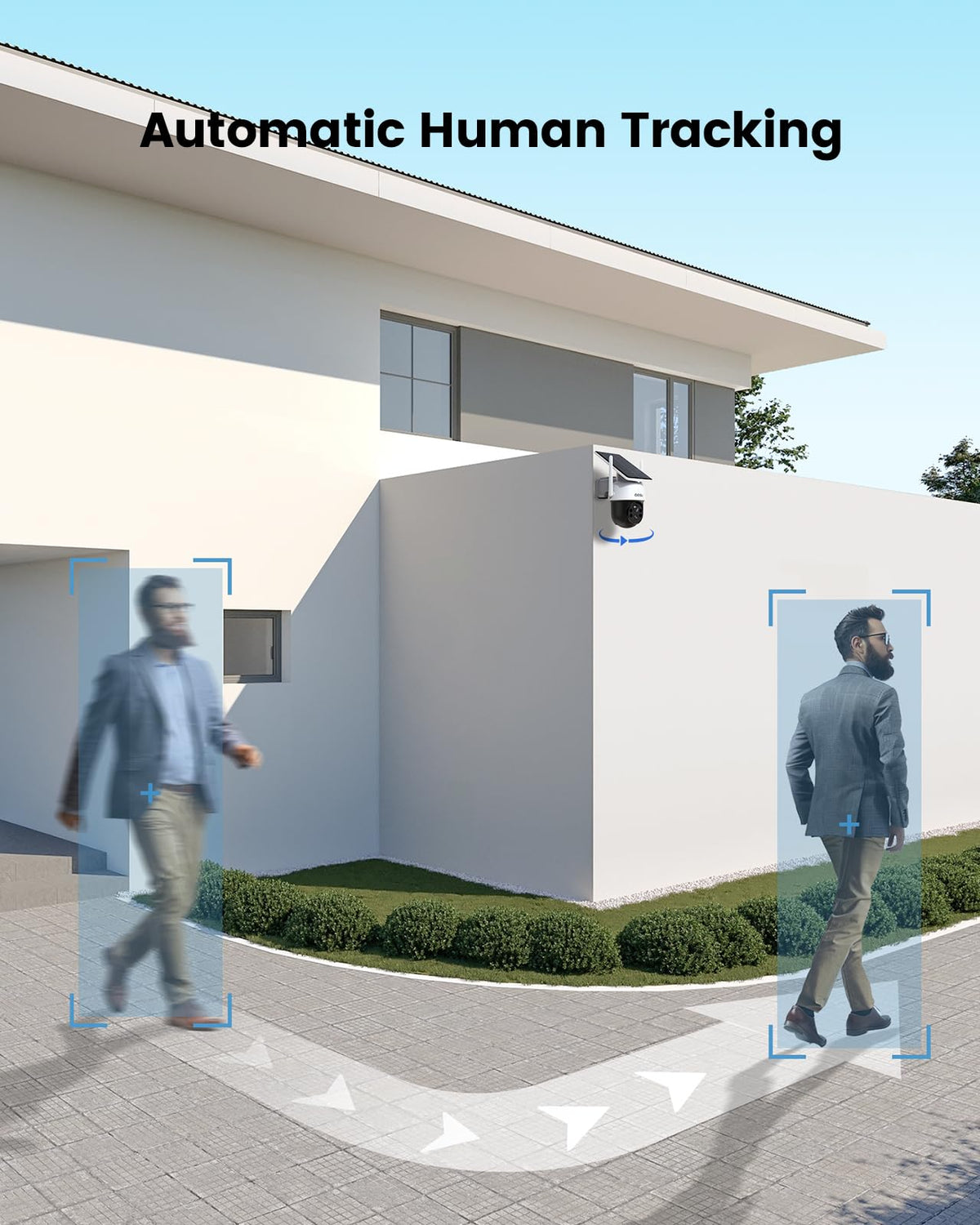 AOSU Wire-Free Solar Outdoor Security Camera, 2K, 1 Pack