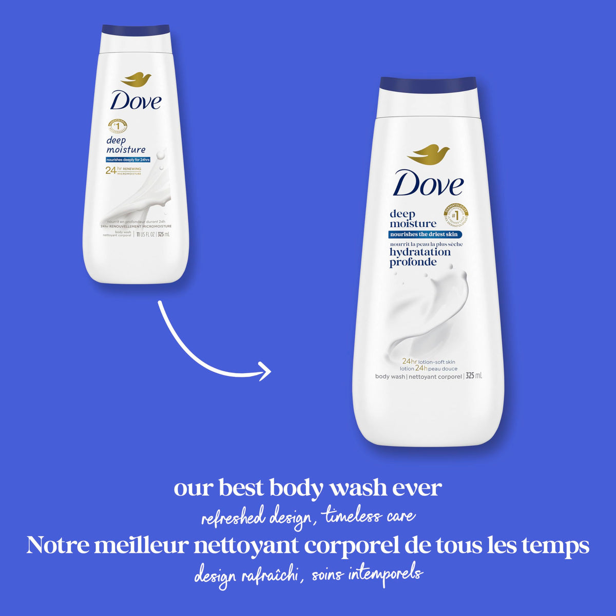 Dove Deep Moisture Body Wash, 325 ml (4 Pack)