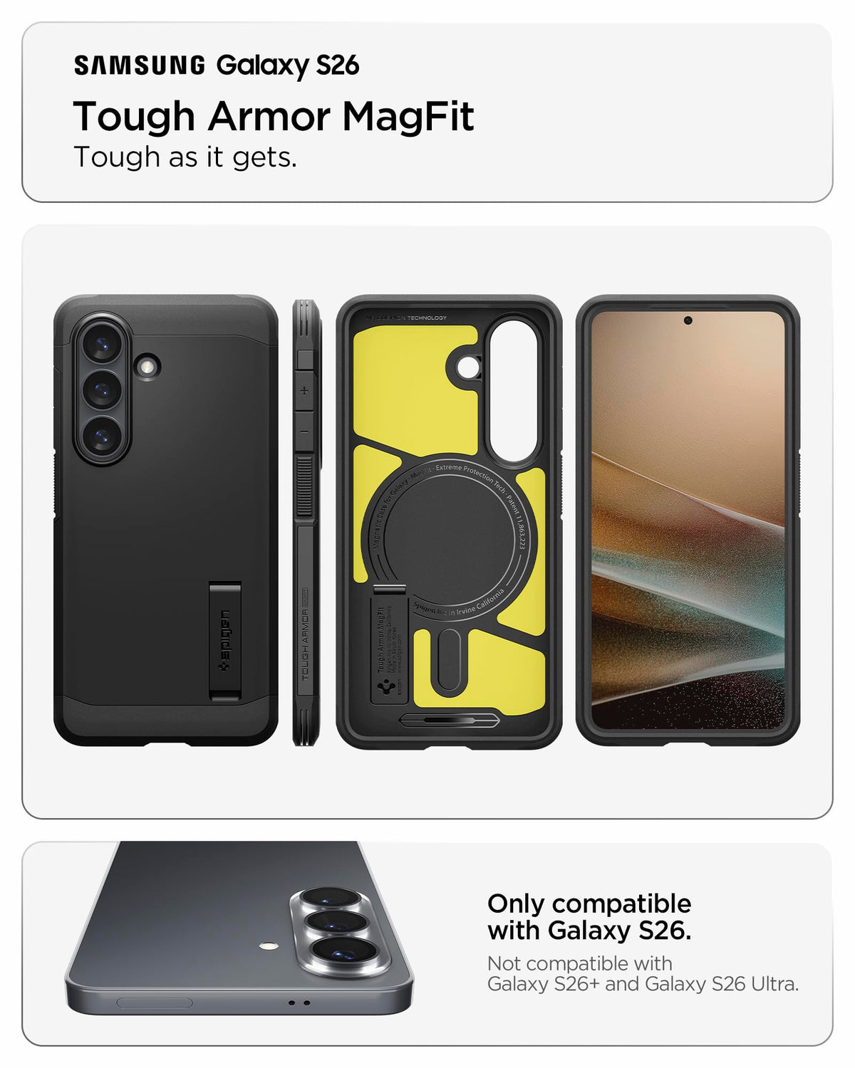 Spigen Tough Armor MagFit Case for Galaxy S26, Black