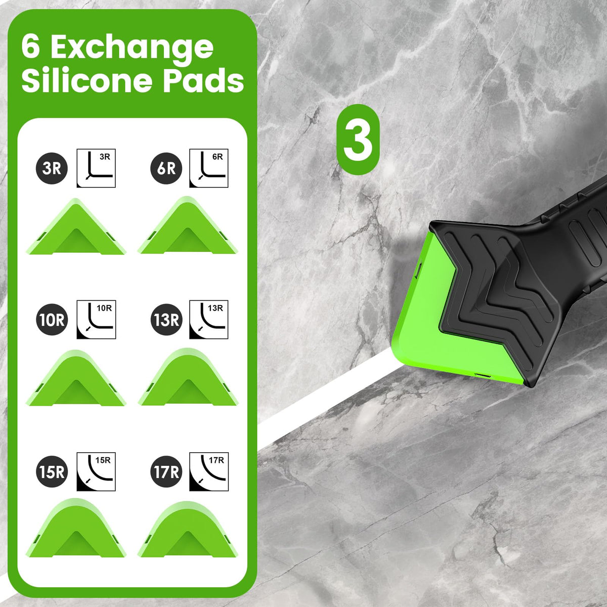 5-in-1 Silicone Caulking Tool Kit with Grout Scraper