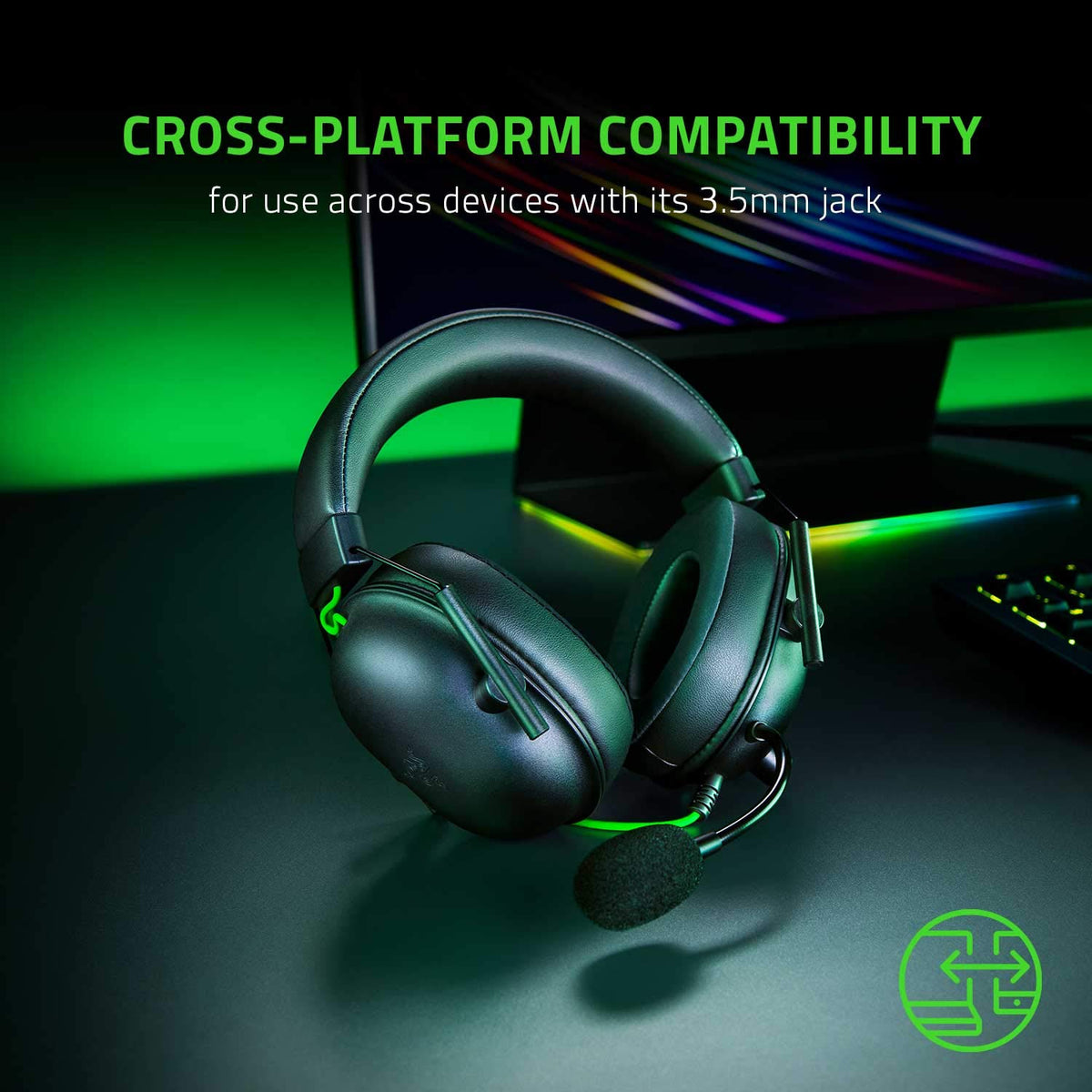 Razer BlackShark V2 X Wired Gaming Headset, Black