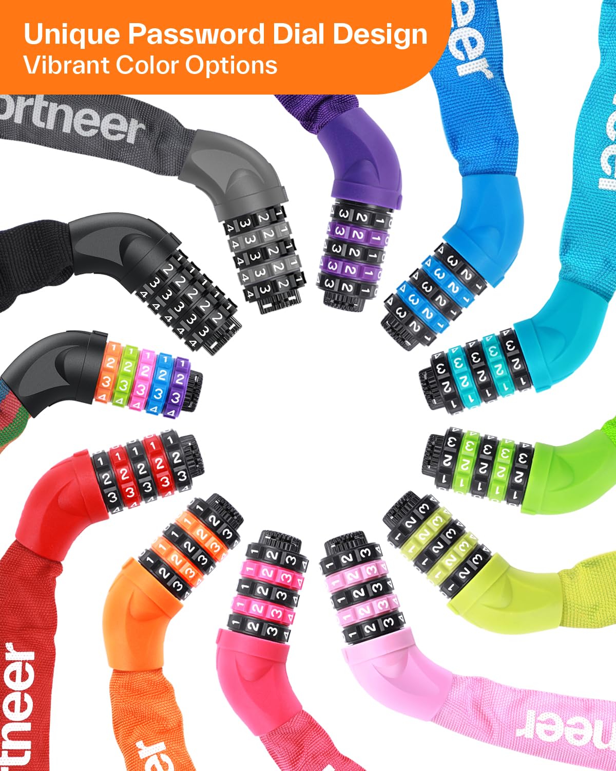 5-Digit Resettable Combination Bike Chain Lock
