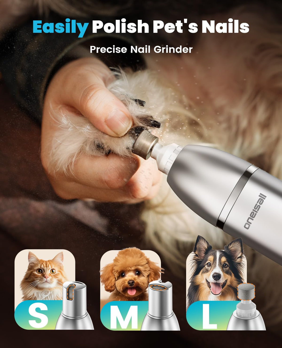 Oneisall 4-in-1 Dog Grooming Kit with LCD Display