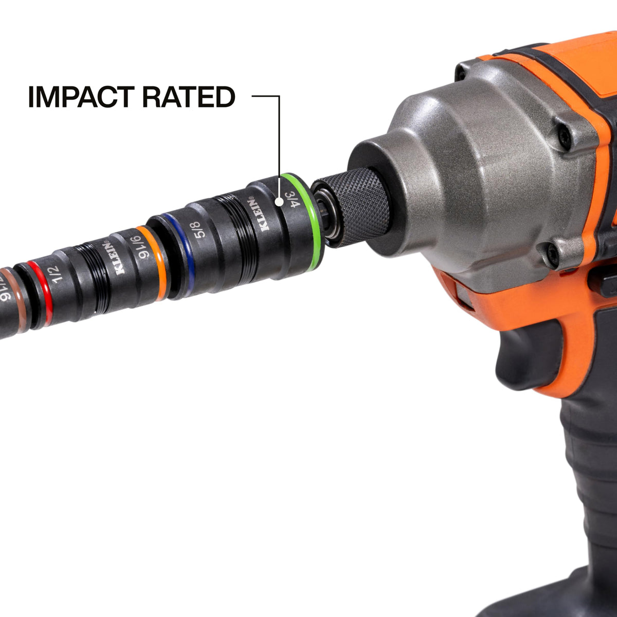 Klein Tools 32934 Impact Driver, 9-in-1 SAE Impact Socket Set
